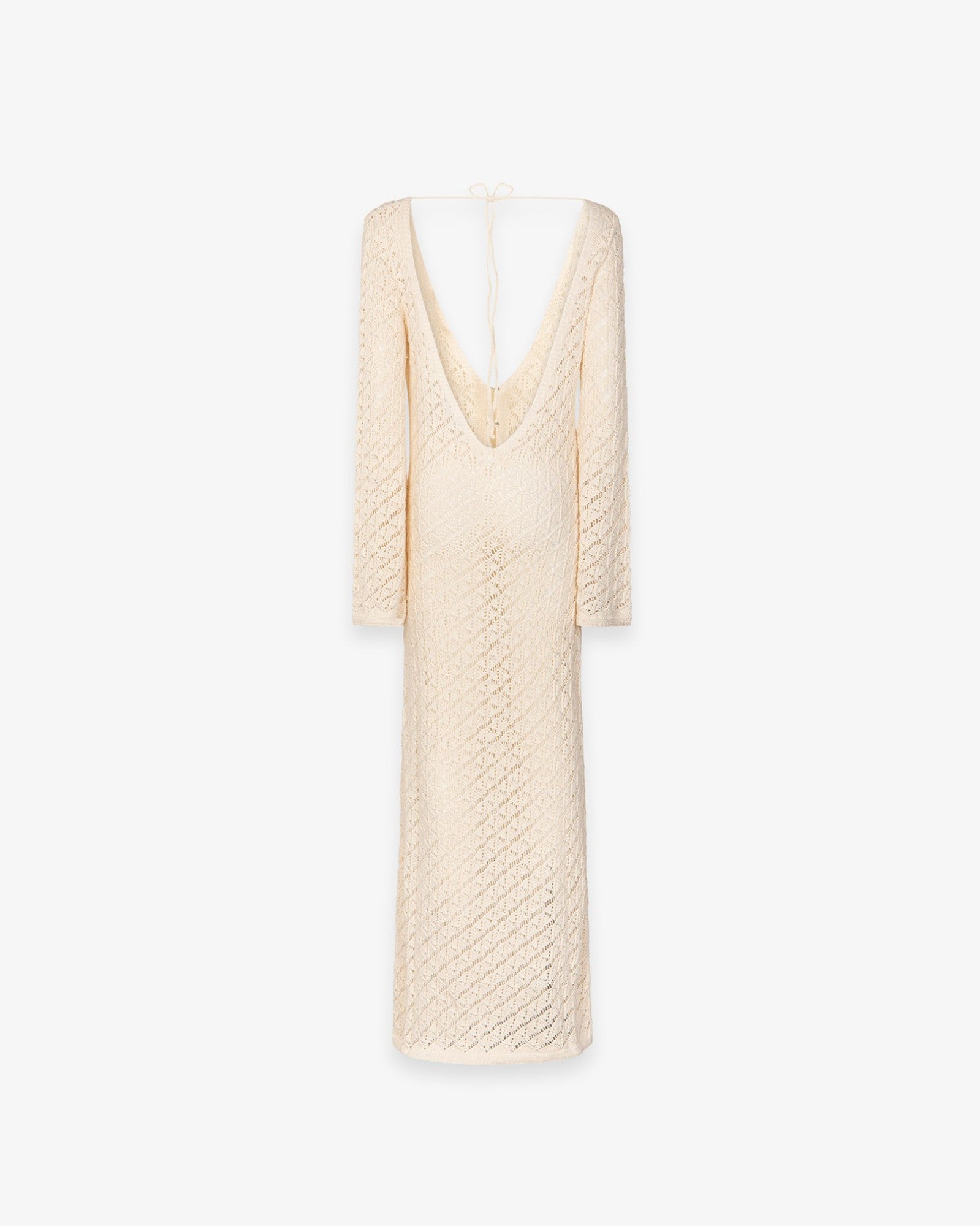Hinnominate HMABW02673 abito lungo donna off white traforato