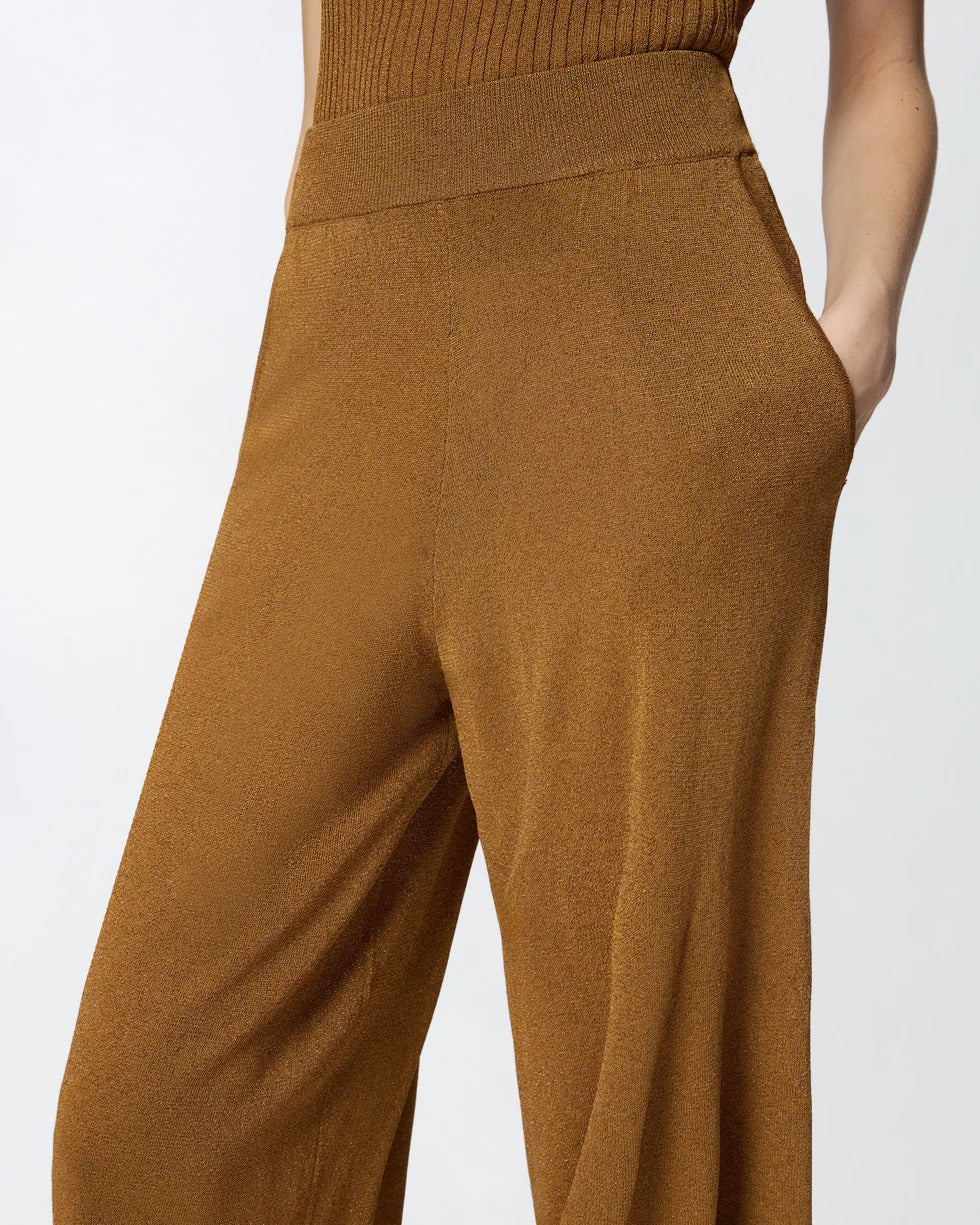 Pinko Oxalis 106882 A3BD Pantalone Bronzo lurex