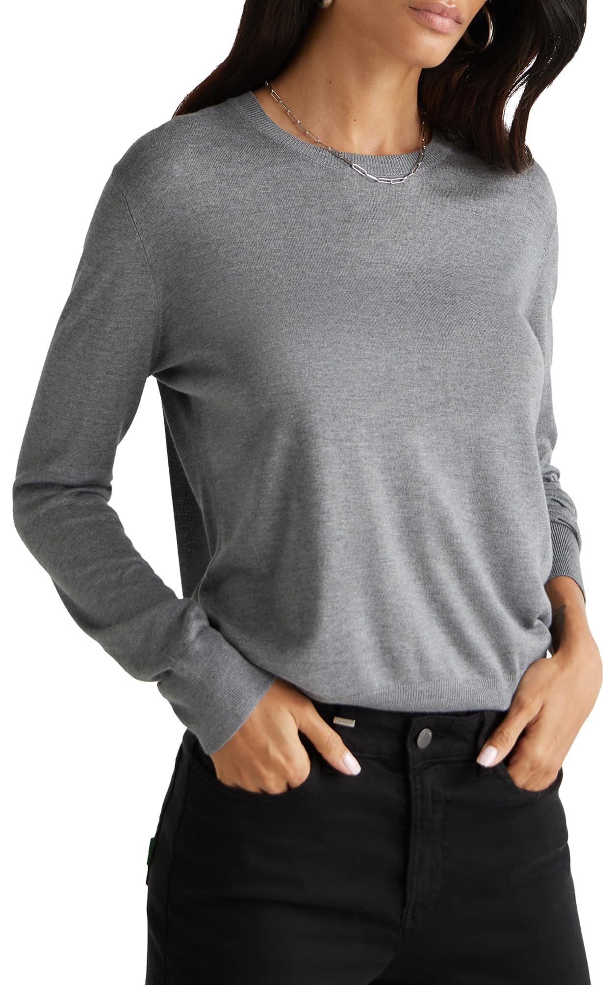 Benetton 1zred10cp Maglione Donna Blu Girocollo Regular