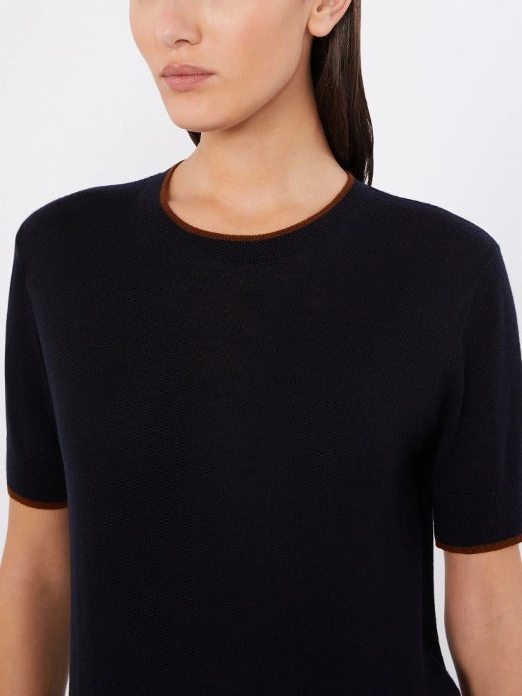 Max Mara Studio Agenda MSTAGENDA014 maglia blu/cuoio