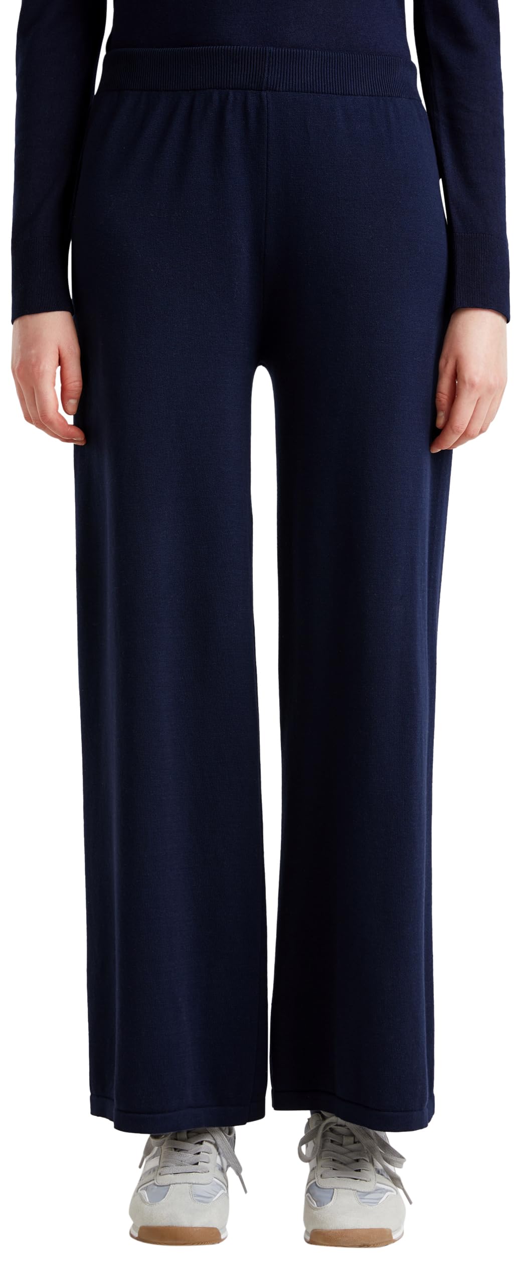 Benetton 1294DF00V Pantalone Donna Gamba Larga Elastico