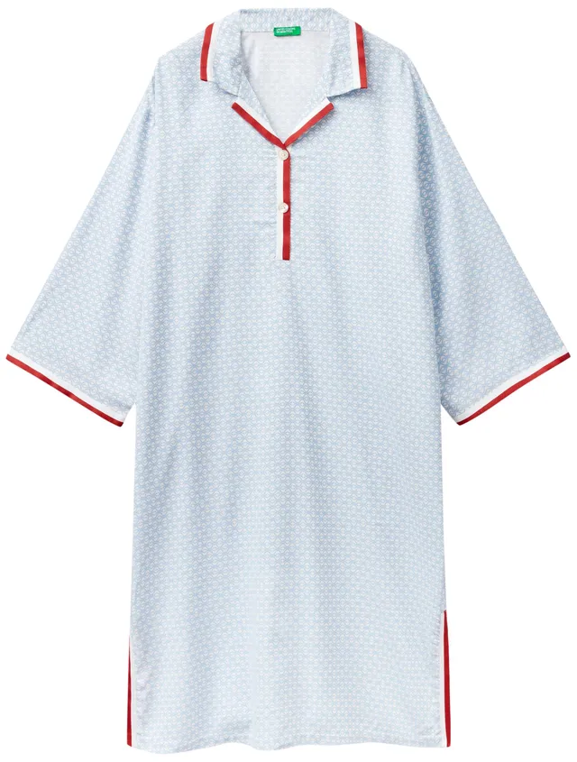 Benetton 41hh3c003 Camicia da Notte Donna S stampata