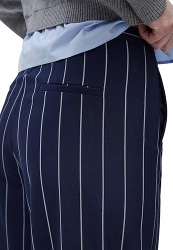 Benetton Pantaloni Gessati Donna 38 Gamba Larga