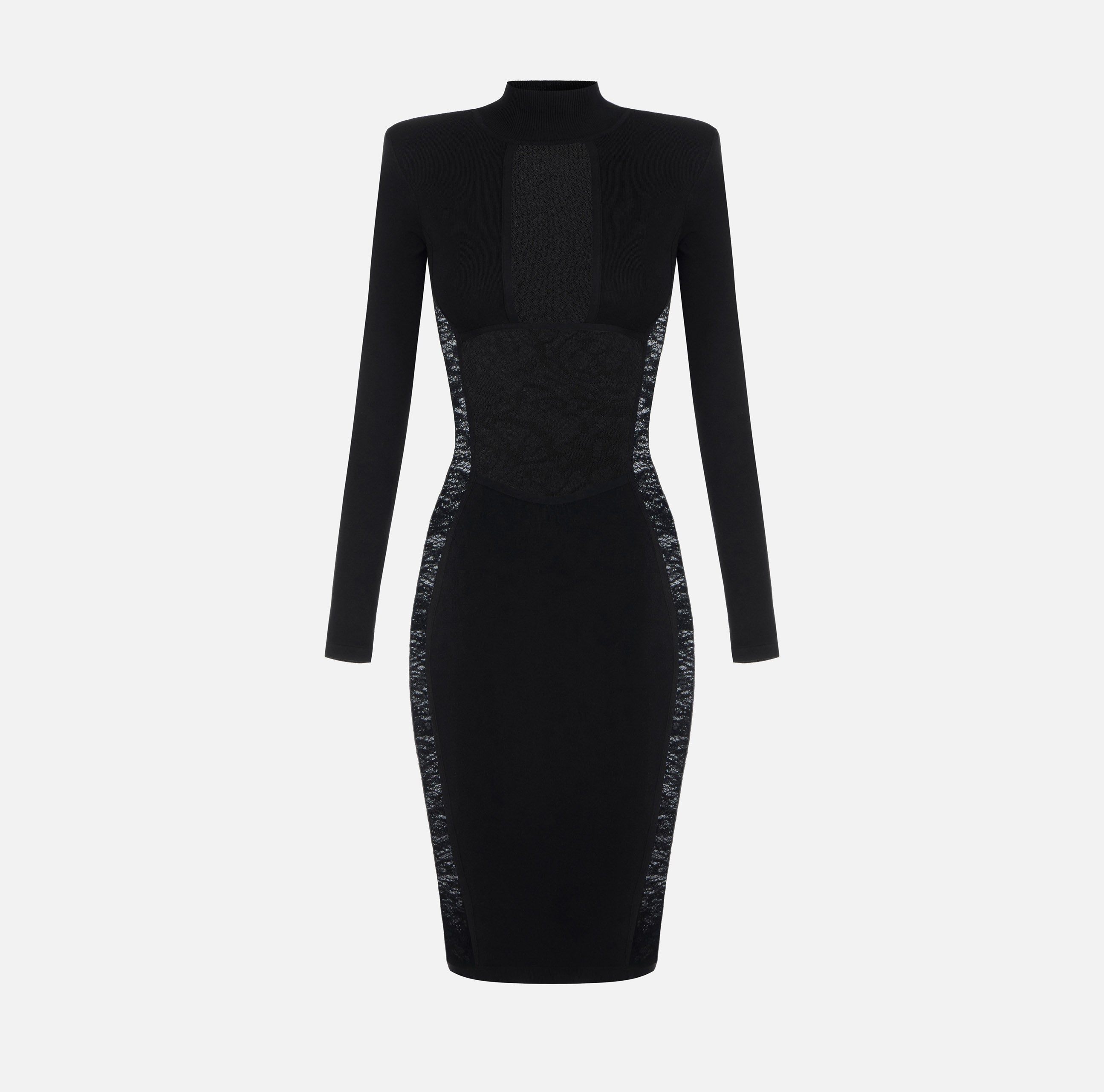 Elisabetta Franchi AM28Q66E2 Abito Donna Nero Maglia Pizzo