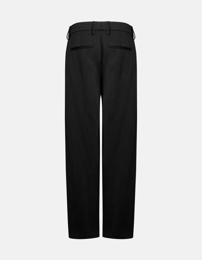 Dondup Lia DP840S Pantalone Nero Wide Leg Lana