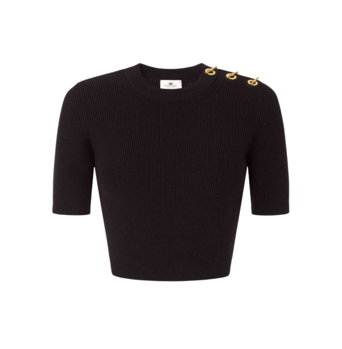 Elisabetta Franchi MK02S66E2 Maglia Cropped Nero