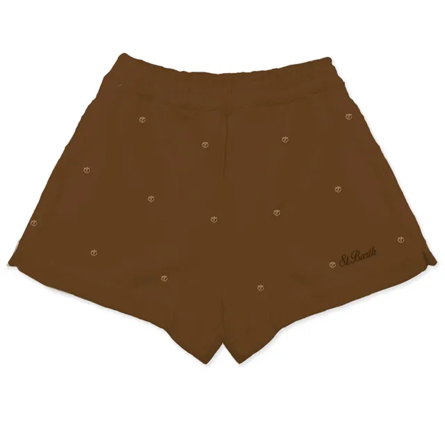 MC2 Saint Barth Cate Light shorts marrone strass cotone