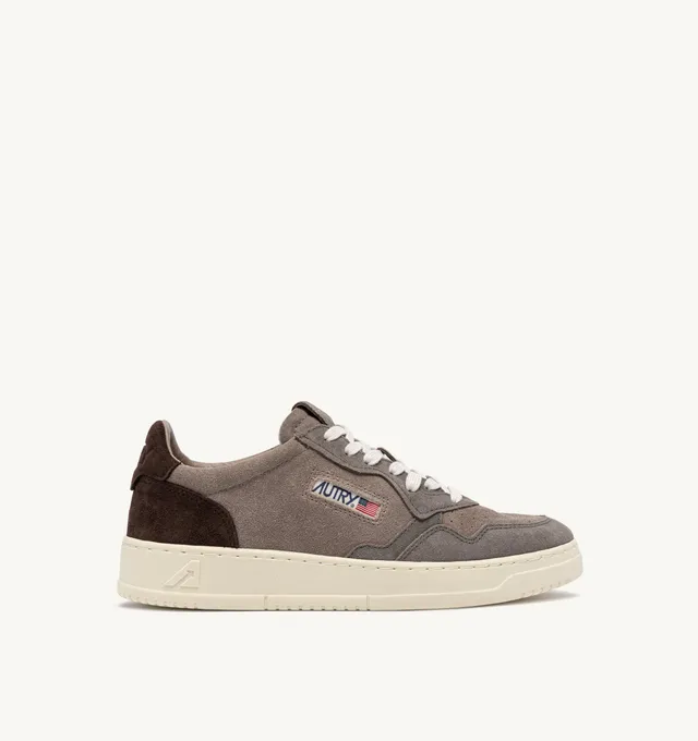 Autry Medalist Low sneaker uomo taupe gray cotto pelle