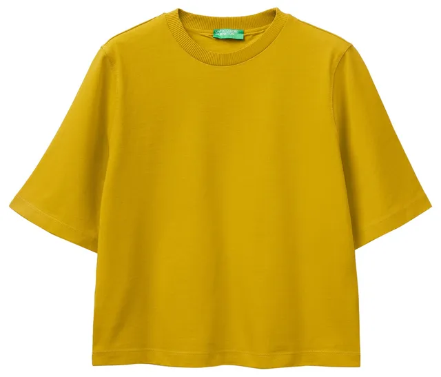 United Colors of Benetton 3BL0E17G5 T-shirt boxy XS gialla