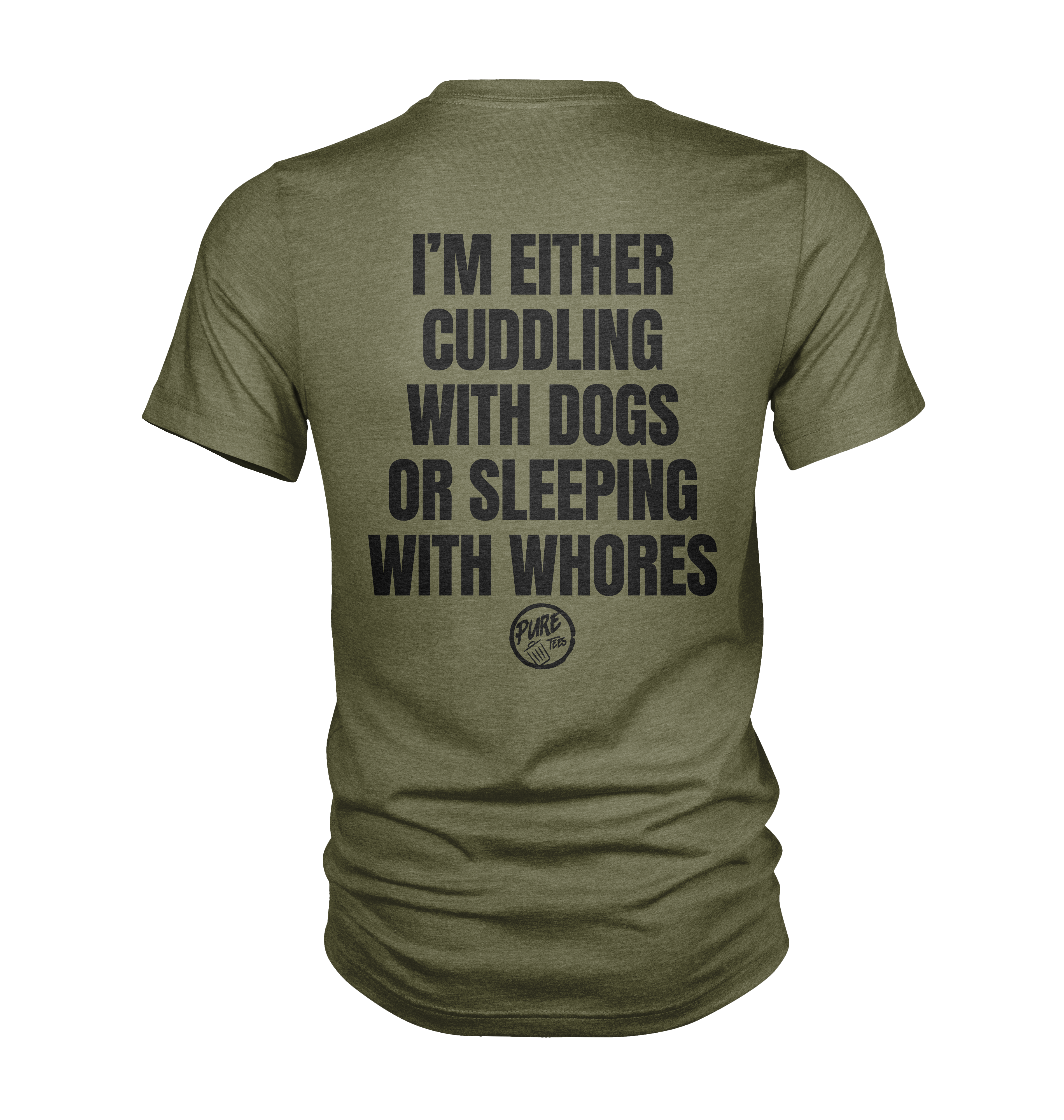 Pure Trash I'm either cuddling with dogs T-shirt uomo Berry cotone