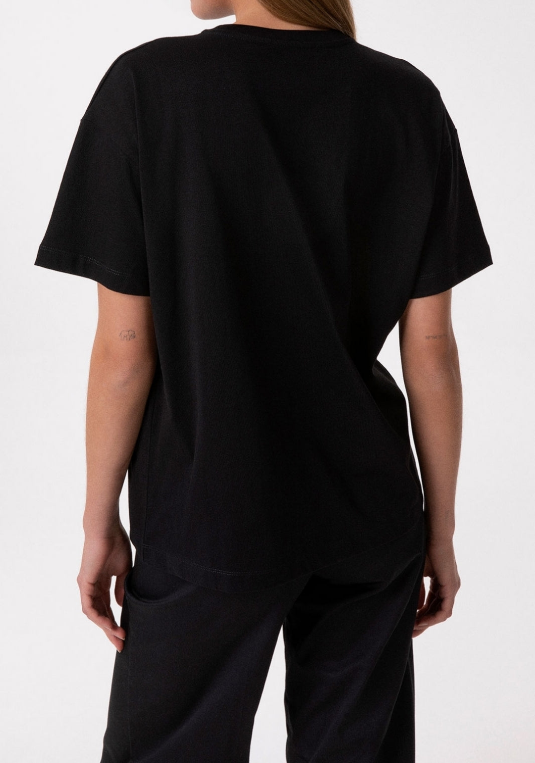 Gaelle Paris GAABW09276 t-shirt donna nera strass logo