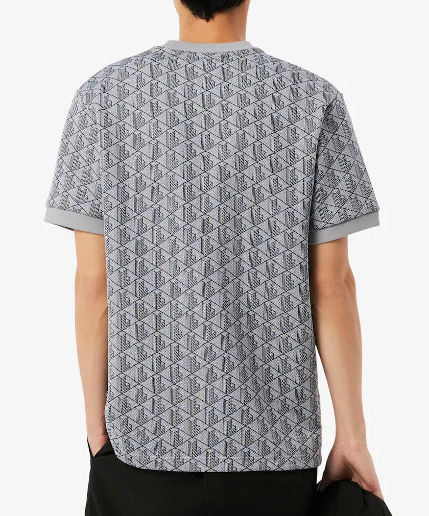 Lacoste TH1197 T-shirt Jacquard Grigia Taglia 3