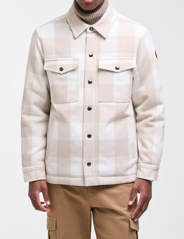 Colmar 11000011 overshirt uomo beige nude quadri