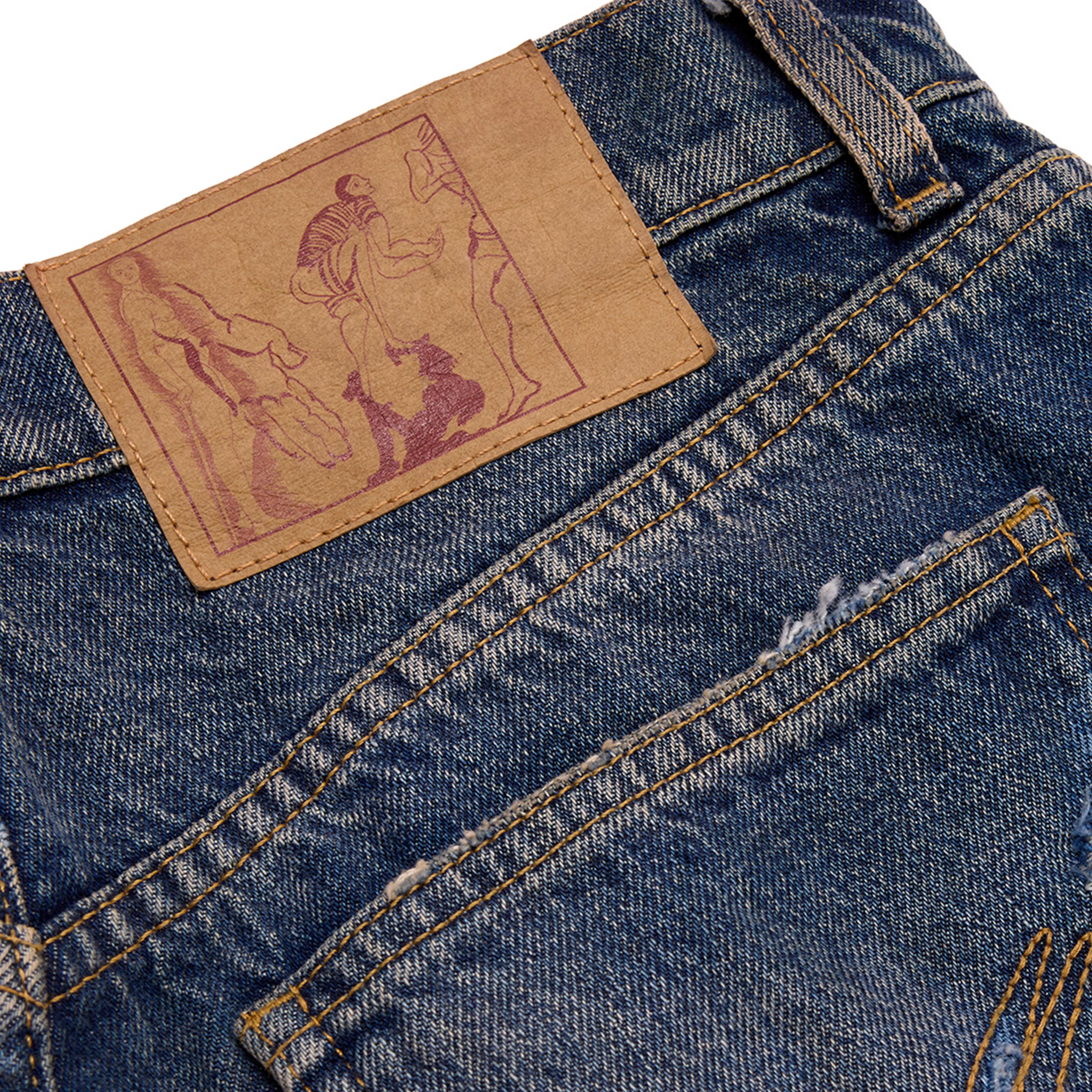 Martine Rose Short Shorts pantaloncini blu trucker