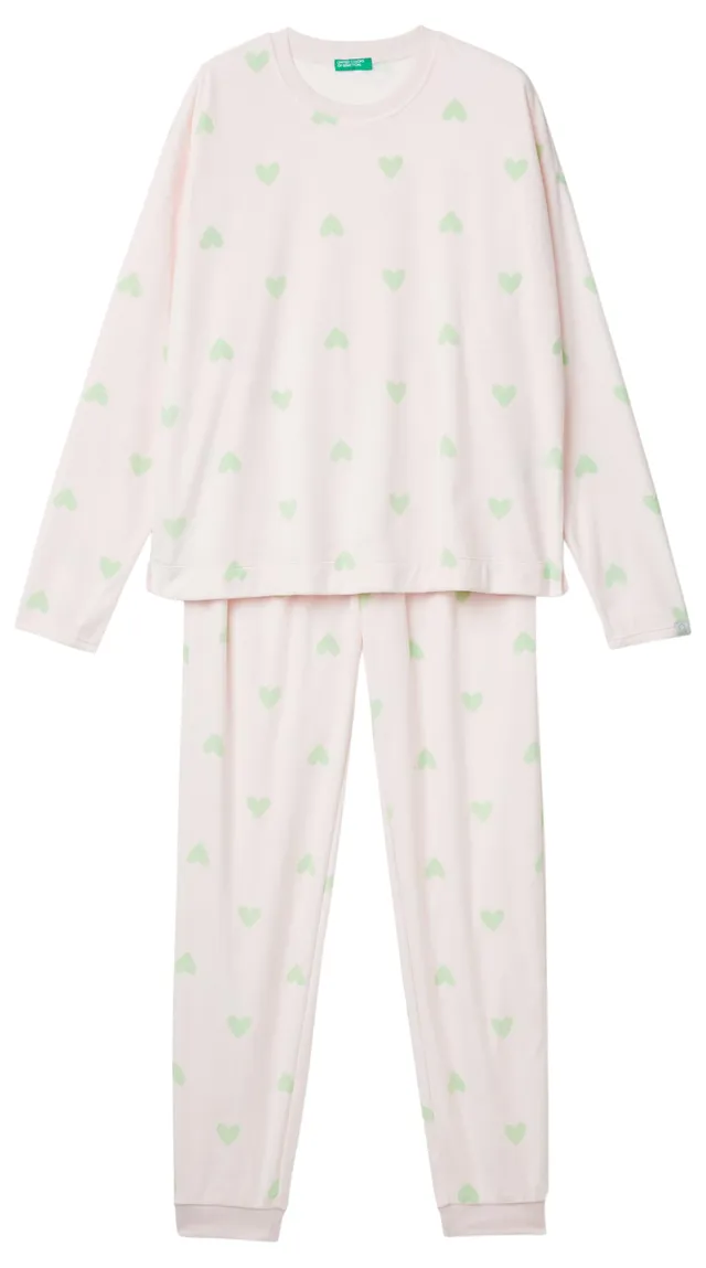 Benetton 360T3P030 Set Pigiama Donna L Ciniglia
