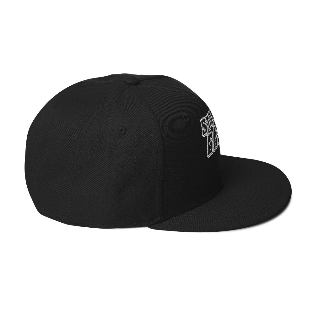 Pure Trash Straight Gas snapback cappello nero visiera piatta