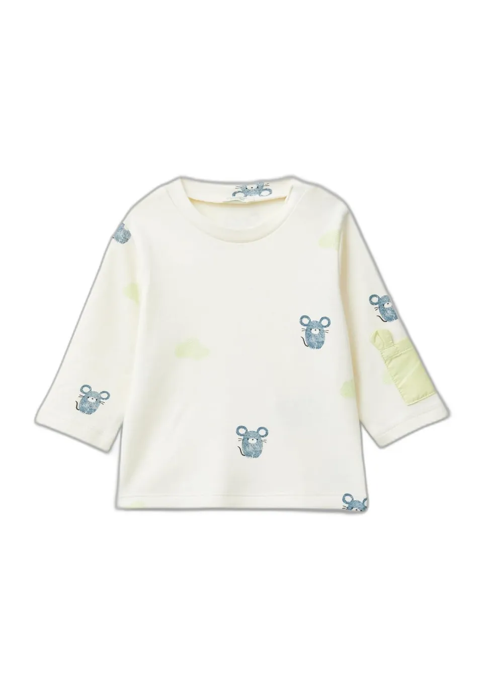 Benetton 3m28a1053 T-Shirt Bimbo 50 Manica Lunga Fantasia