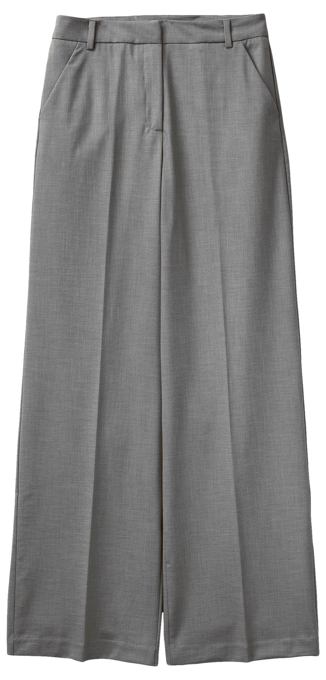 Benetton 4962DF07F pantaloni donna neri gamba ampia