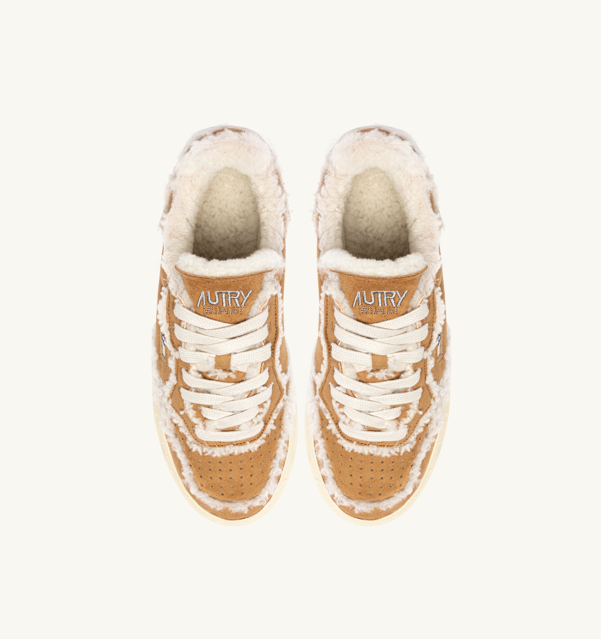 Autry Medalist Low AULM GX01 Sneaker Uomo Cognac shearling