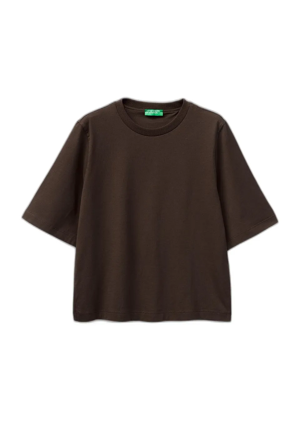 Benetton T-Shirt Jersone Boxy Manica al Gomito