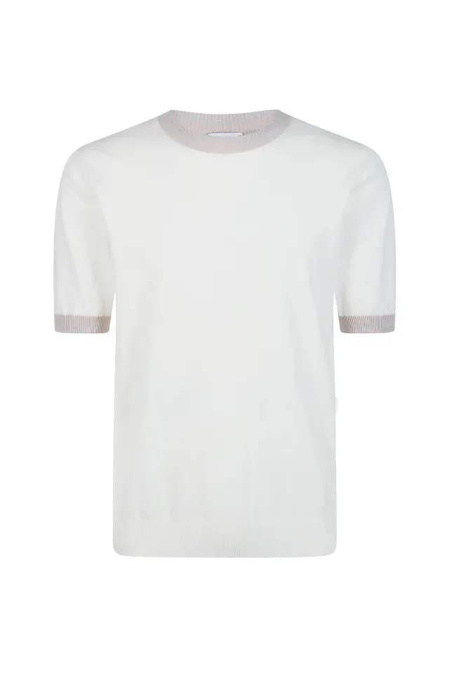 Eleventy M76MAGM19 maglia uomo cotone bianco sabbia