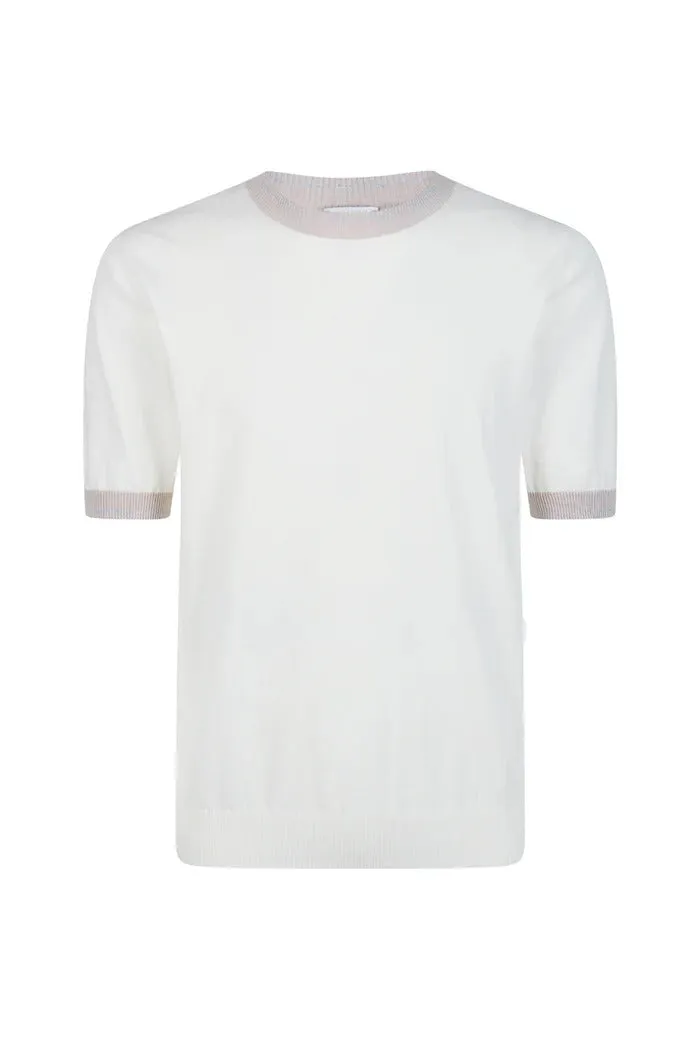 Eleventy M76MAGM19 maglia uomo cotone bianco sabbia