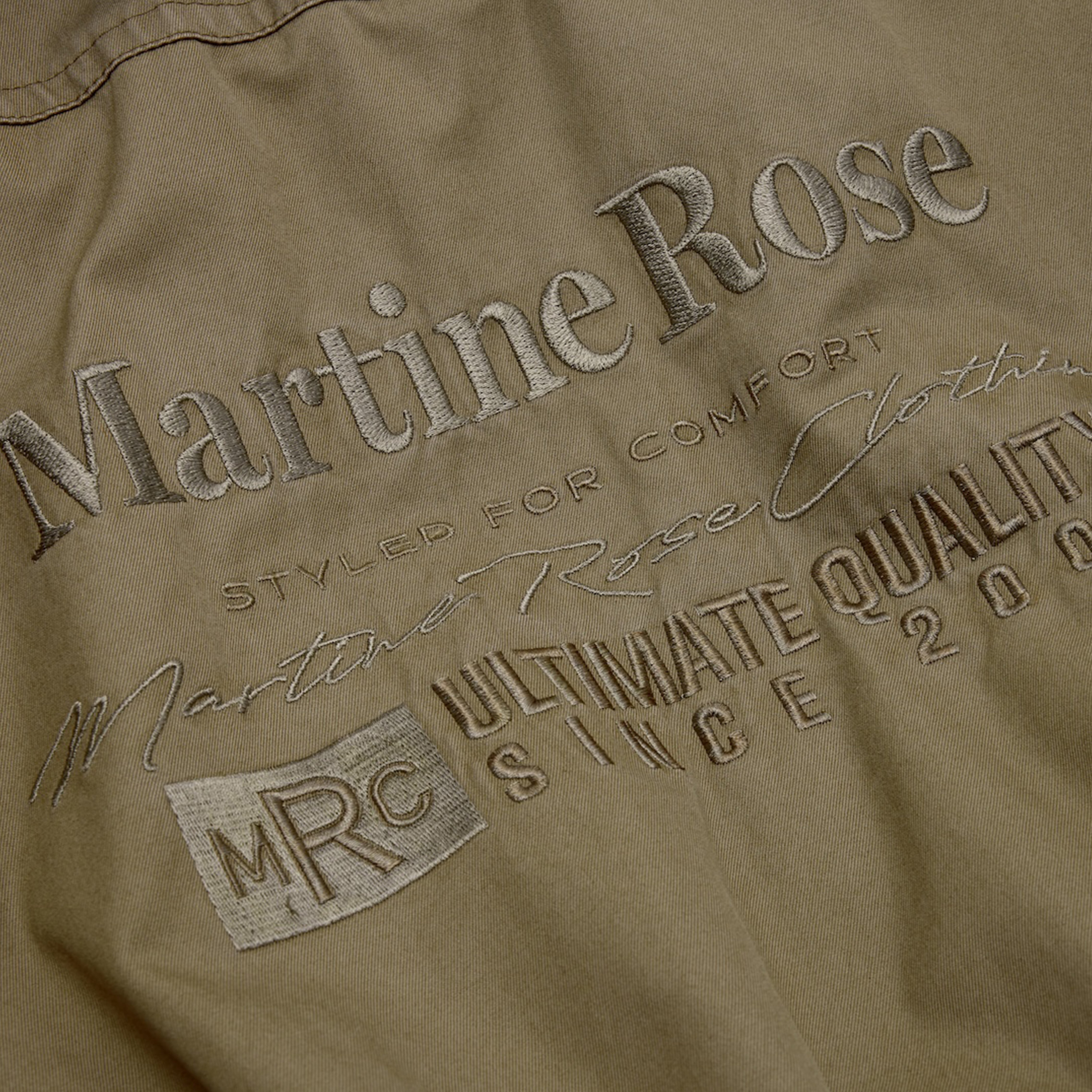Martine Rose Half Stretch Trench giacca Khaki Green cotone