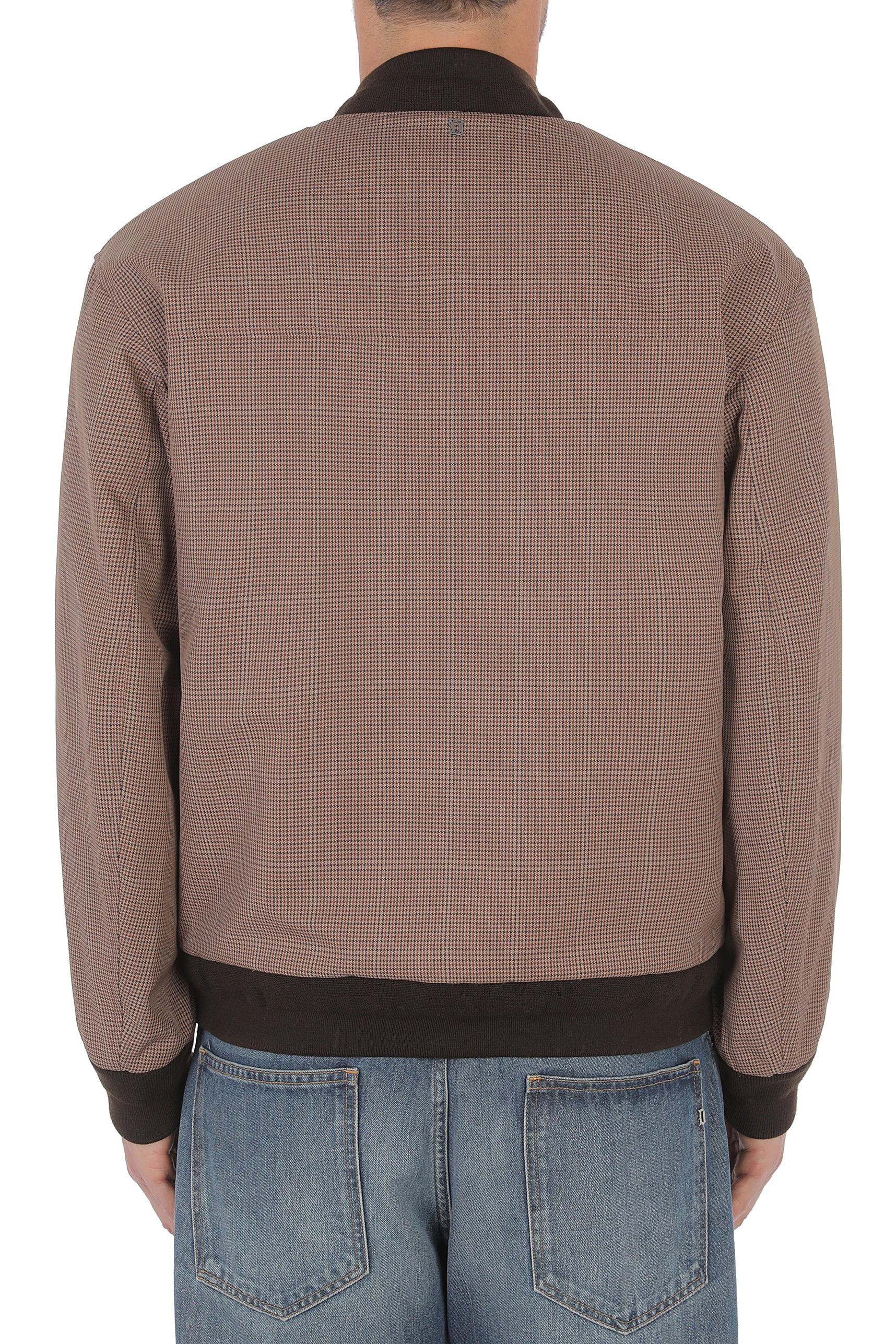 Dondup JU044 QF0209U737 Giacca Bomber Pied de Poule Marrone