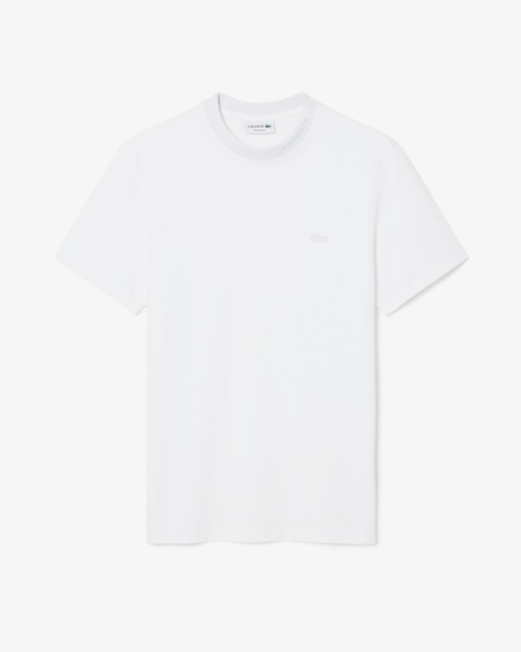 Lacoste TH5060 T-Shirt Piquet Bianco Logo Jacquard