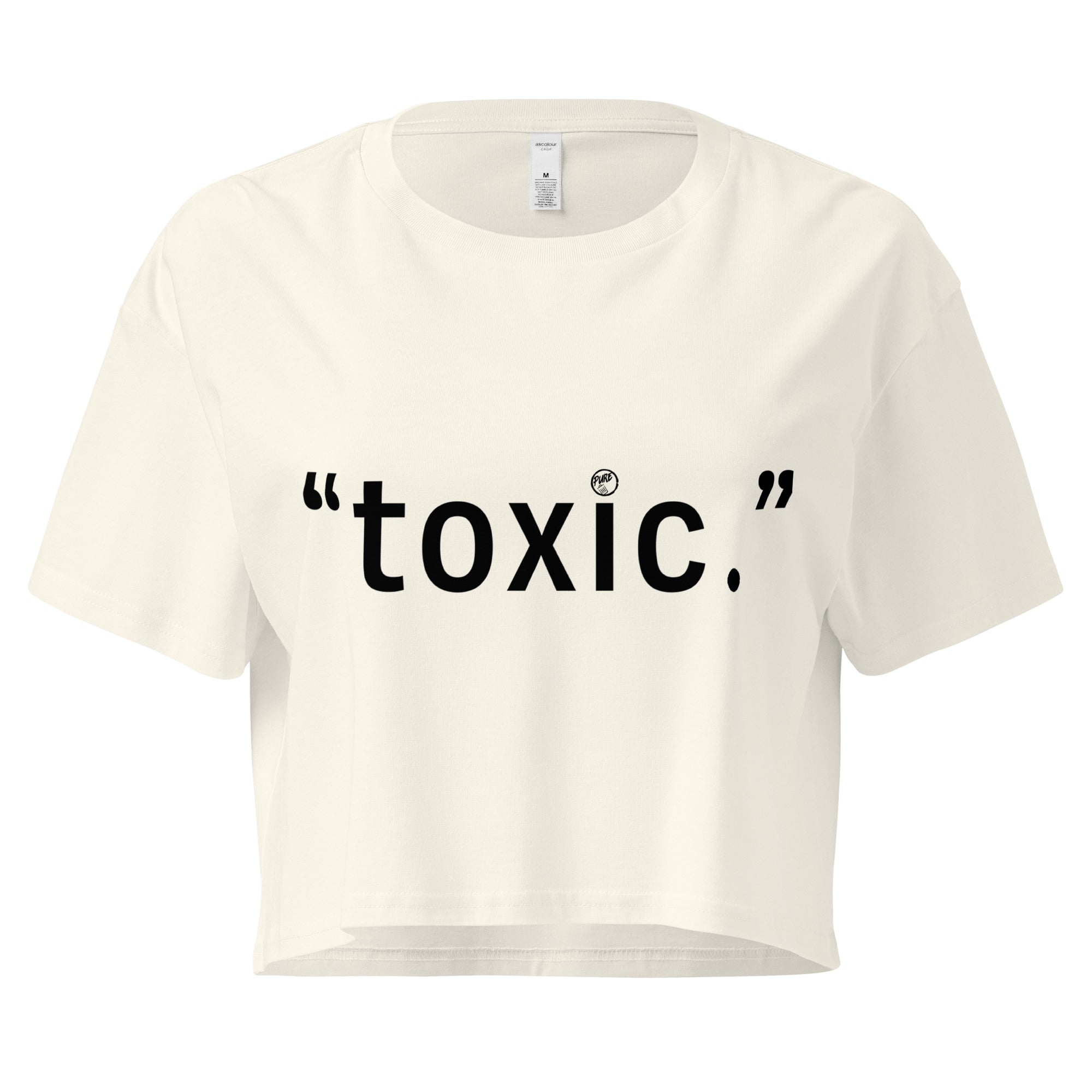 Pure Trash Womens T-Shirts toxic. crop top donna cotone nero