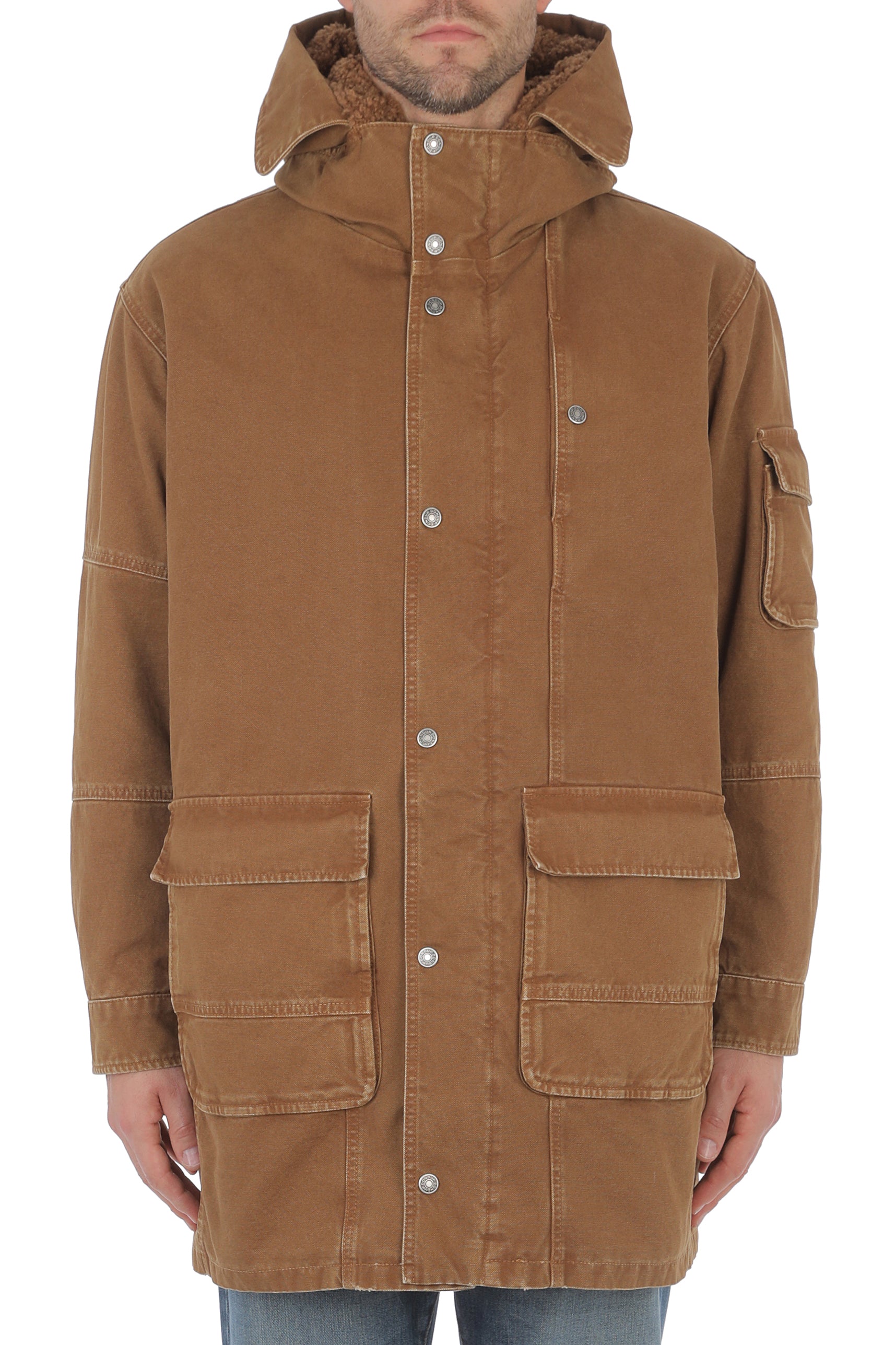 Dondup JU038 AF0049X030 parka uomo marrone canvas