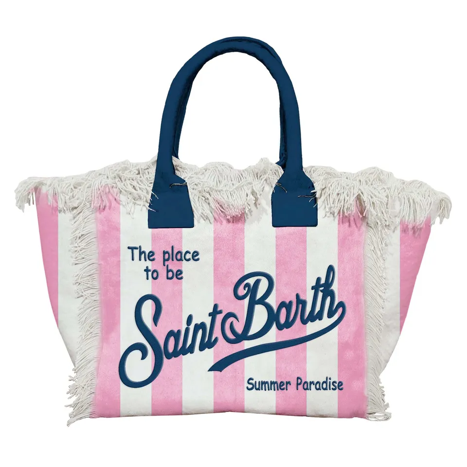 MC2 Saint Barth Colette 02626L Borsa Rosa Canvas Rigato