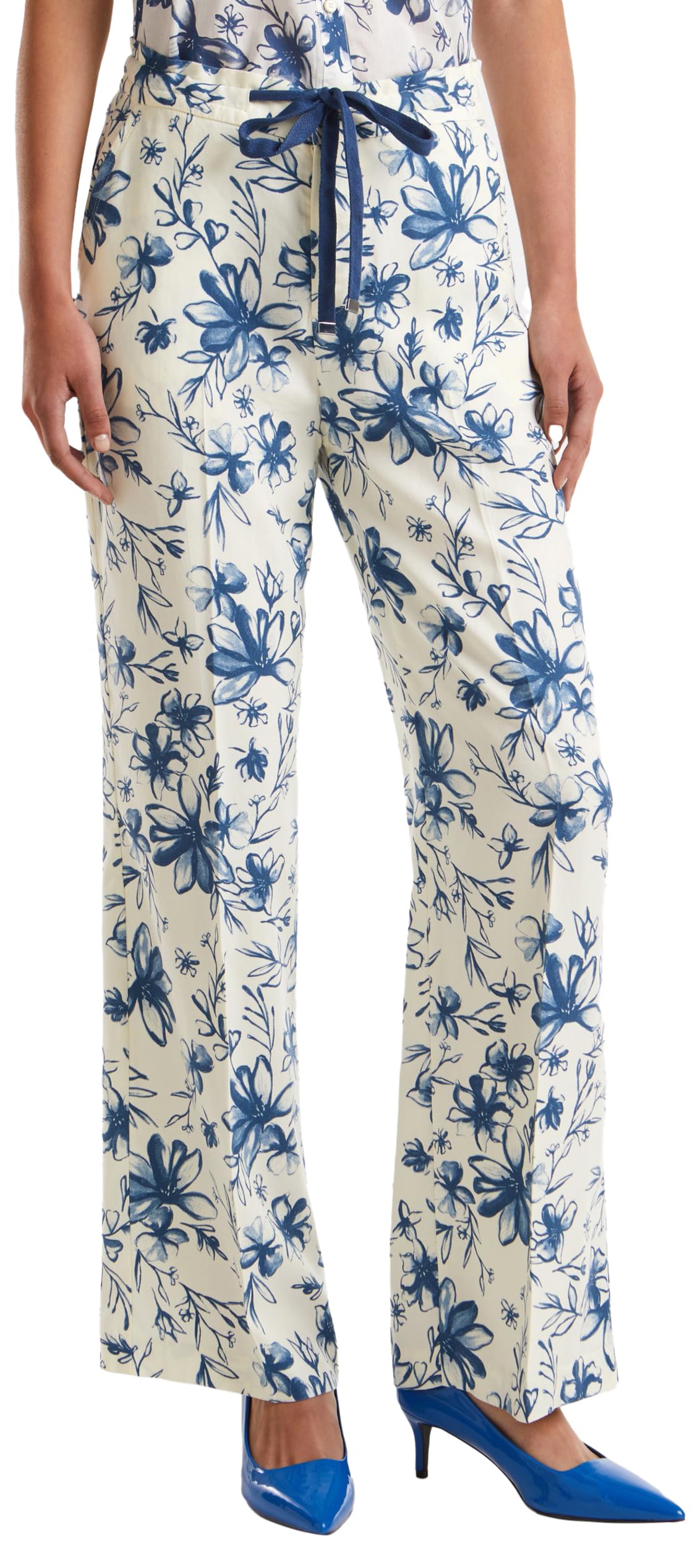 Benetton 43nbdf02s Pantalone Donna XXS Blu viscosa