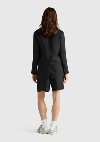 Benetton 4AGHD901V bermuda donna neri in lino