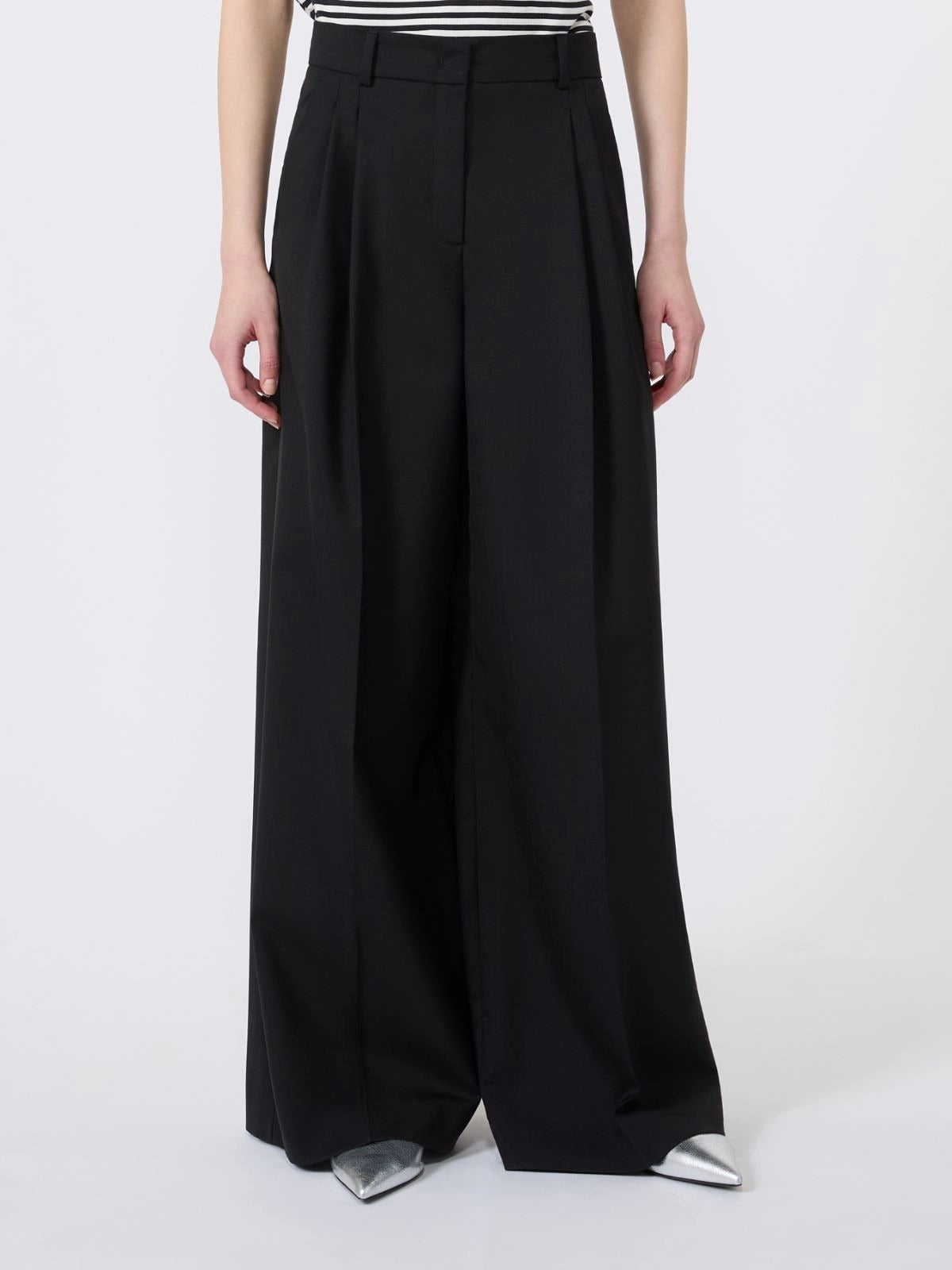Weekend Max Mara Ovvio Pantalone Donna Nero Lana