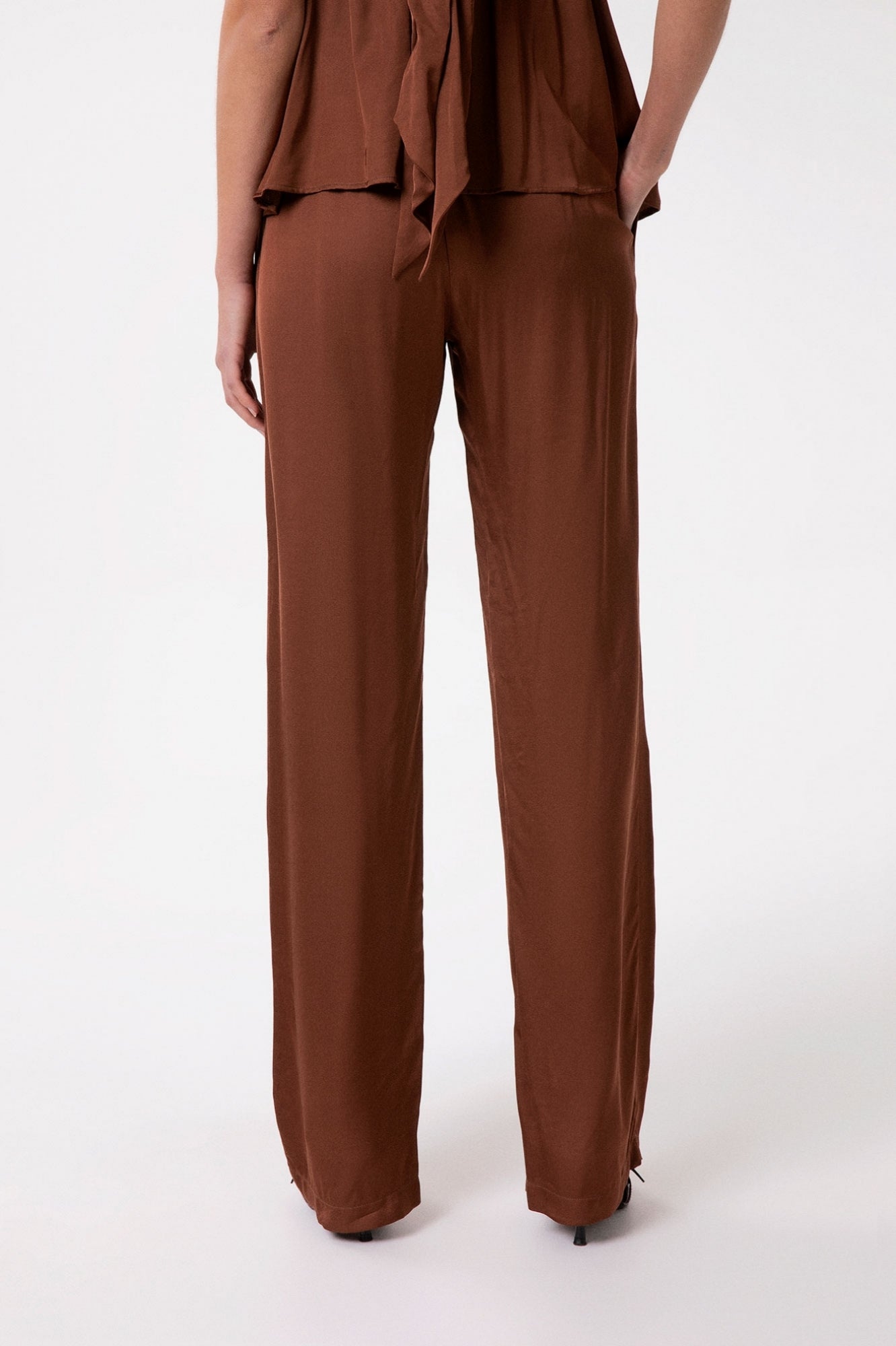 Gaelle Paris GAABW09909 pantalone raso donna moka