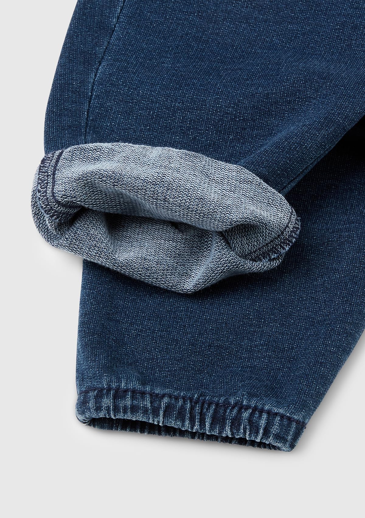 Benetton Bimbo Pantalone Denim Felpa 74 Elastico Tasche