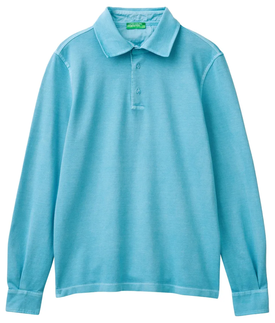 Benetton Polo Uomo XXL Piquet Cotone Blu