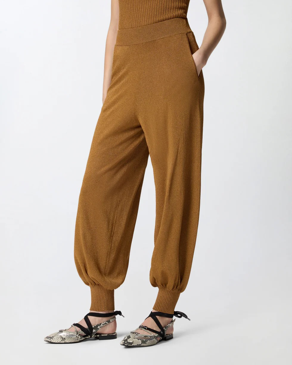 Pinko Oxalis 106882 A3BD Pantalone Bronzo lurex