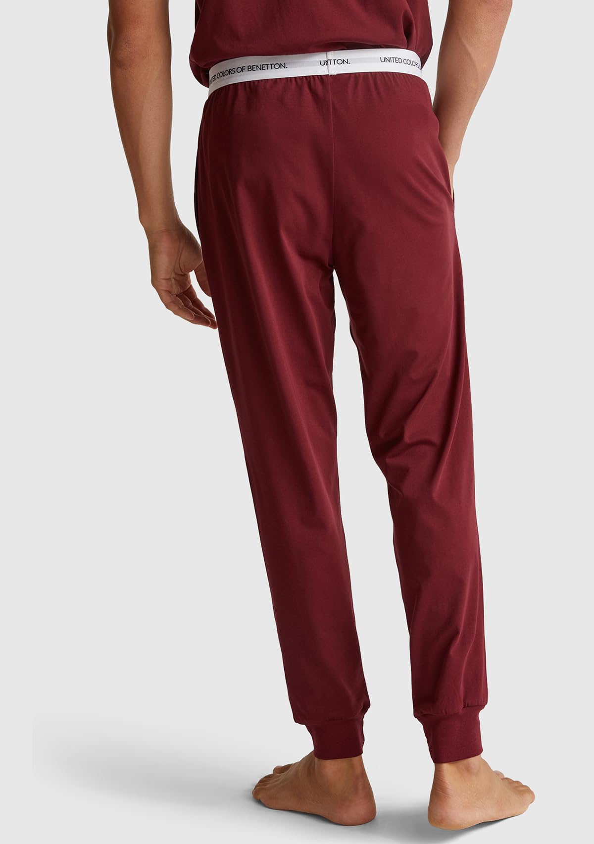 Benetton 30964f00v Pantalone Pigiama Uomo jersey polsino