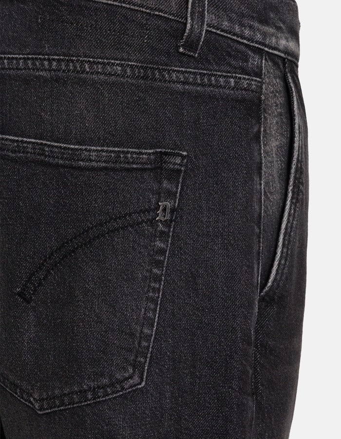 Dondup Jeff UP641 Jeans Nero Carrot Denim Cotone Uomo