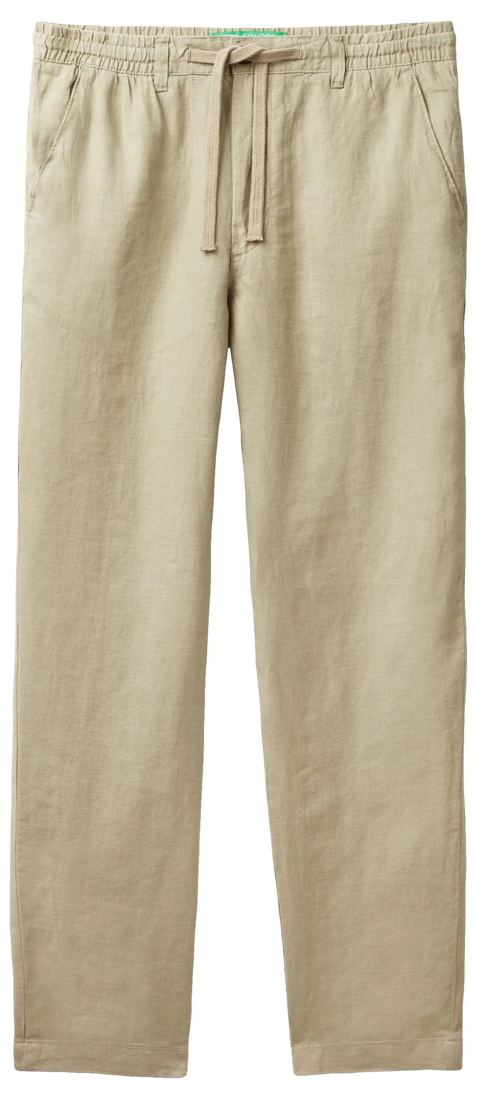 Benetton 4AGHUF00M Pantalone Uomo Verde Militare 42 in Lino