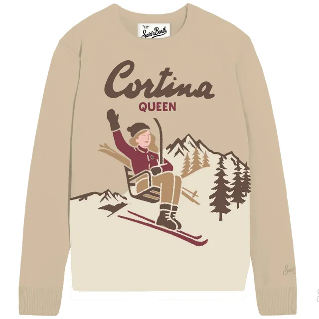 MC2 Saint Barth New Queen C maglione donna beige lana