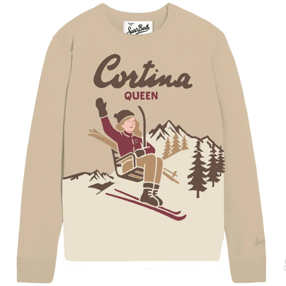 MC2 Saint Barth New Queen C maglione donna beige lana