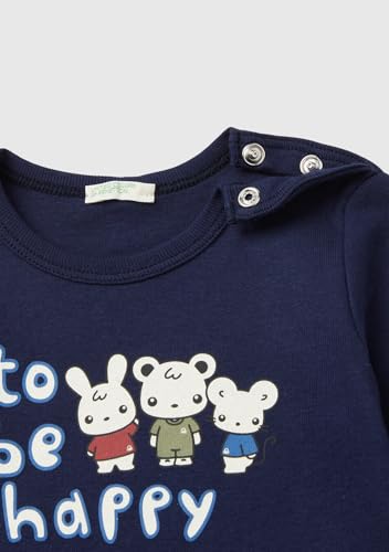 Benetton 3I9WA1057 t-shirt bimbo manica lunga girocollo cotone