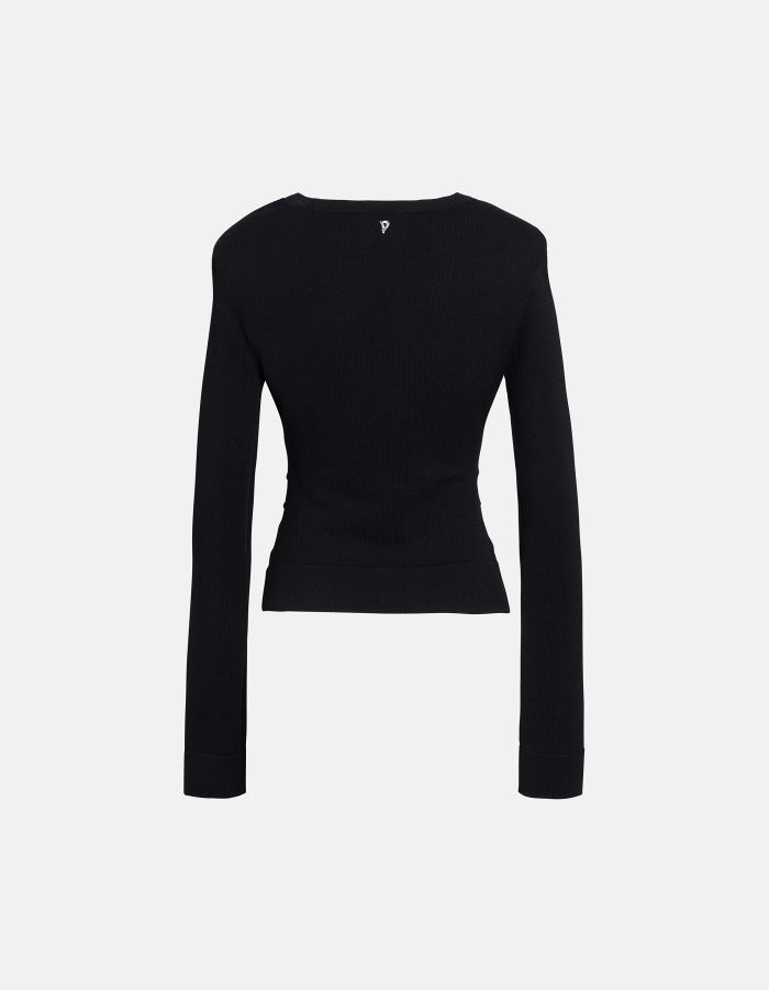 Dondup DT443 M01022D999 Maglia Donna Nero Viscosa