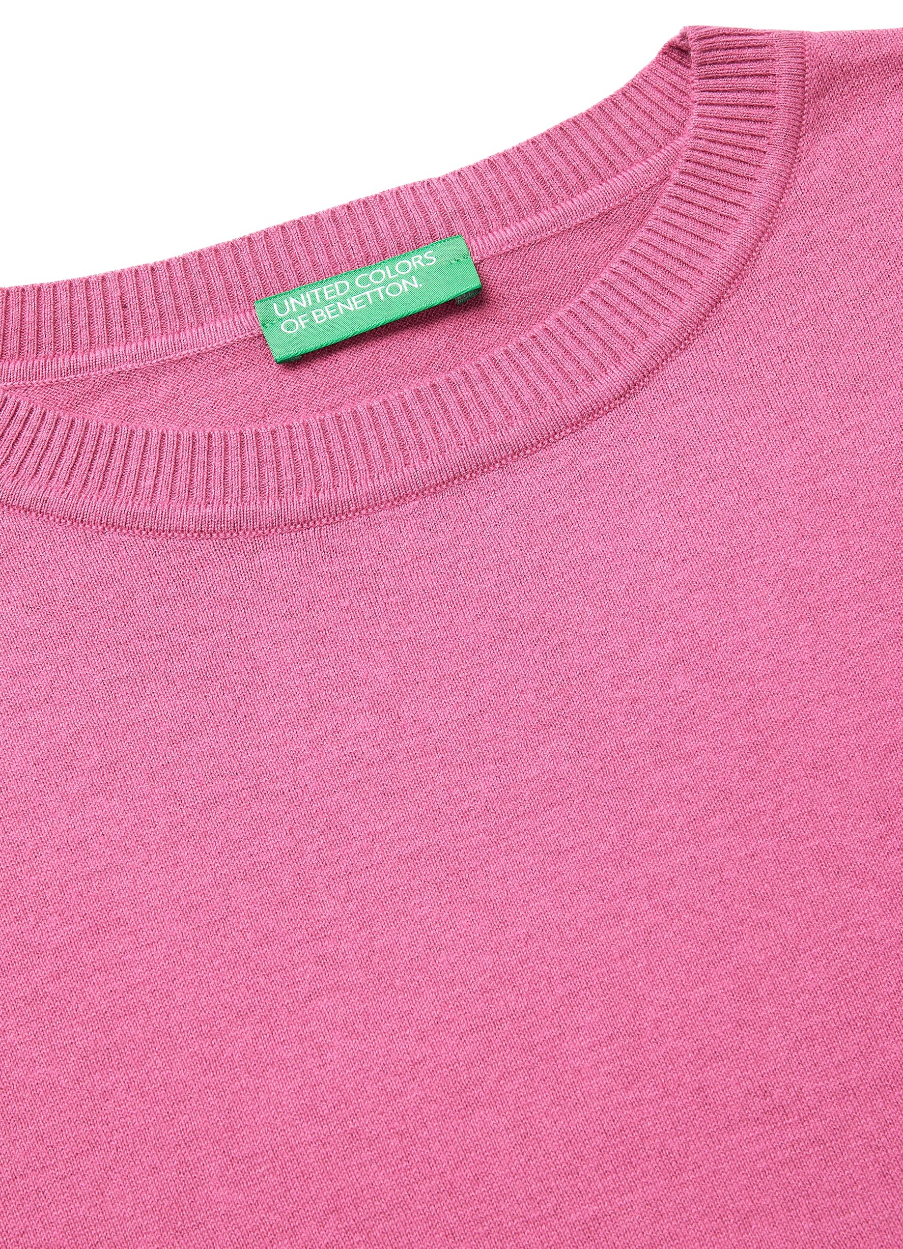 Benetton Maglieria Maglione Donna girocollo boxy manica 3/4