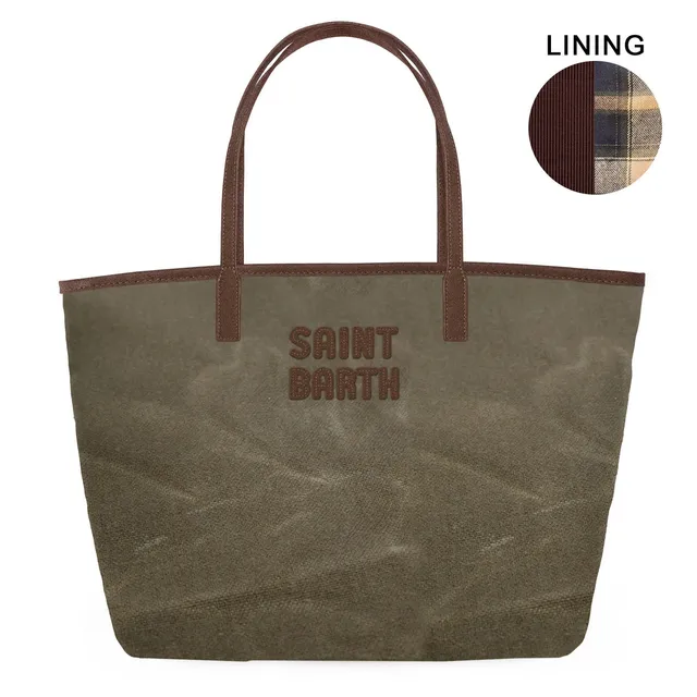 MC2 Saint Barth City Bag Mid Wax Borsa Nylon Militare Marrone