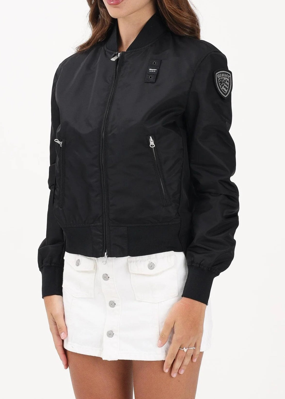 Blauer Laurie 26SBLDC1218 bomber donna nylon nero