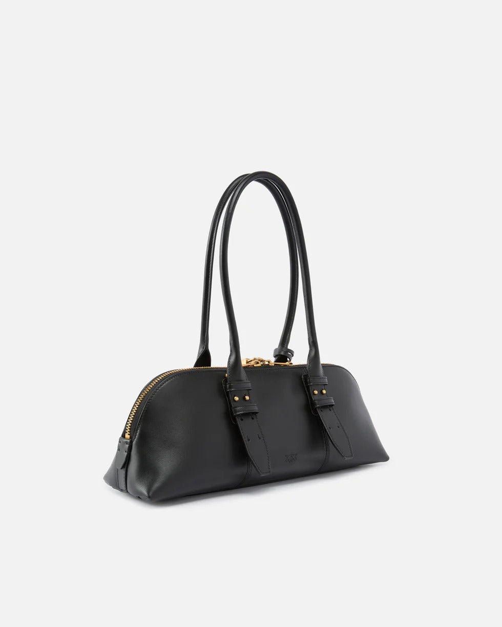 Pinko Bowling Escape 106169 A0QO Borsa Pelle Nera Gold